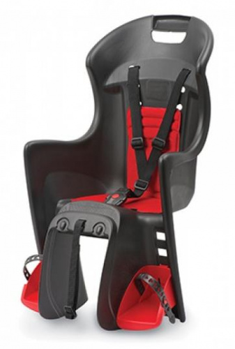 Кресло детское, модель BOODIE RMS, заднее, на багажник, черно-красное. для велосипеда