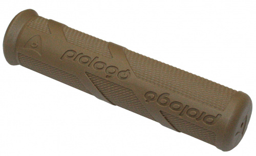 Грипсы 130мм, коричневые, кратон, 50г, c лого "Prologo". для велосипеда