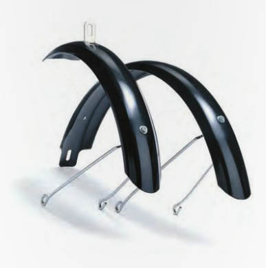 Крылья 18"х55мм, полноразмерные, чёрные, металлопластик, инд уп. для велосипеда