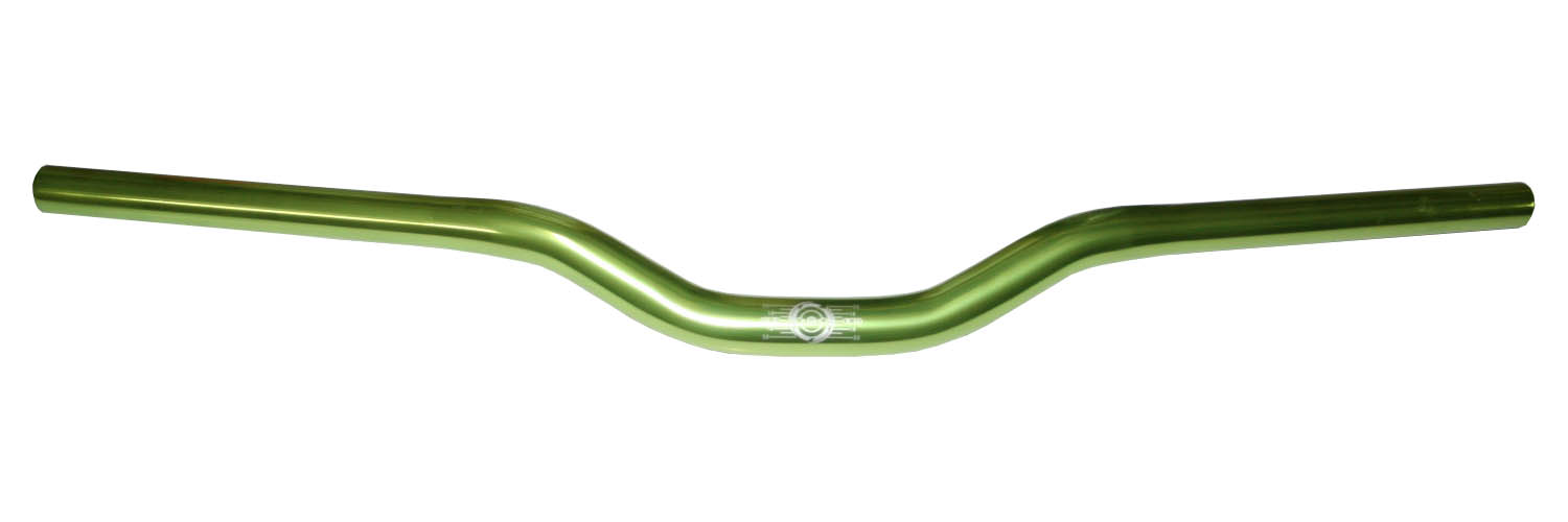 Руль алюм, Ø31.8х38х680мм, зеленый, 2-тянутый 2.8/1.4мм AL6061. 