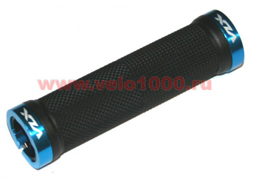 Грипсы 130мм, с 2 голубыми lock-on, аналог Token, VLX лого, инд. уп. для велосипеда