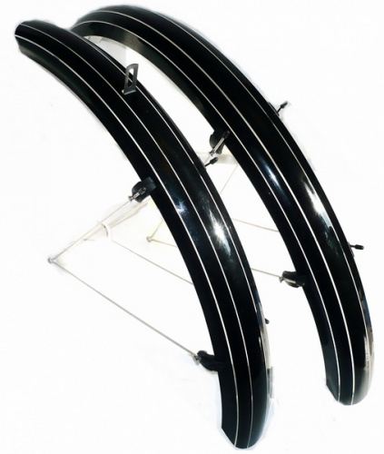 Крылья 29"х75мм, полноразмерные, черные, металлопластик, б/уп. для велосипеда
