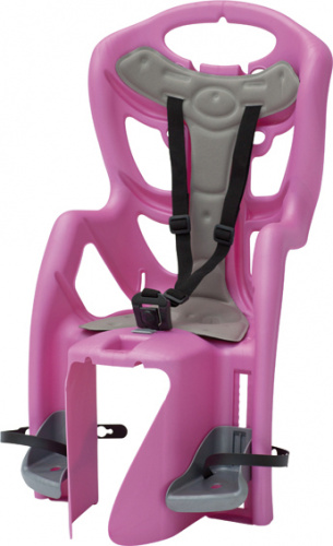 Кресло детское заднее, на раму, розовое. для велосипеда