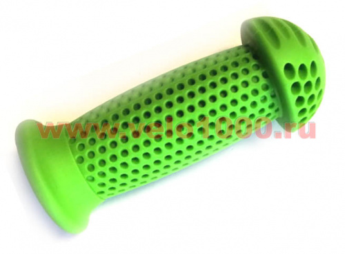 Грипсы детские 100мм резиновые зеленый лайм с защитным ø40мм фланцем, без уп. для велосипеда