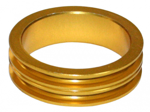 Кольцо проставочное на рулевую колонку 1-1/8", "C" профиль, 10мм, золотое. для велосипеда