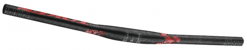 Руль MTX, карбон мраморный/красная графика, Ø31.8х720мм, прямой, изгиб назад 6°, 130г. для велосипеда