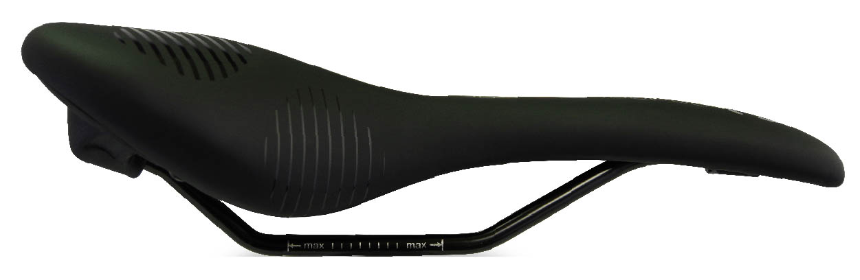 Седло 270x145мм, серии "Comfort Density", чёрный с лаймом дизайн.