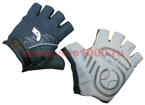 Перчатки с укороченными пальцами, размер XL, черные: верх-лайкра, ладонь-амара+полиуретан. для велосипеда