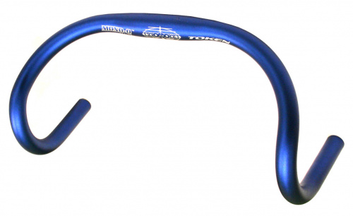 Руль алюм, Ø31.8x420мм, баттированный AL6061, синий, лого TOKEN. для велосипеда