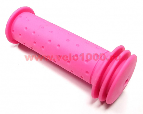 Грипсы детские 102мм резиновые розовые с защитным ø41мм тройным фланцем, без уп. для велосипеда