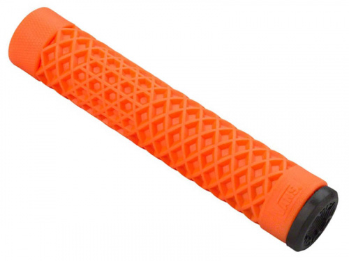 Грипсы 143мм, оранжевые, без фланца, с пластик грипстопами. для велосипеда