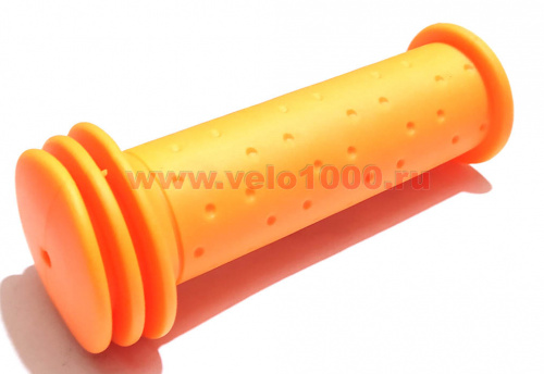 Грипсы детские 102мм резиновые оранжевые с защитным ø41мм тройным фланцем, без уп. для велосипеда