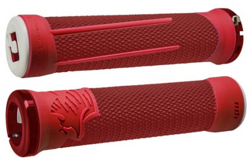 Грипсы 135мм, для DH, красные с огненно-красн, Ultra Soft компаунд, красный алюм lock-on и заглушка. для велосипеда