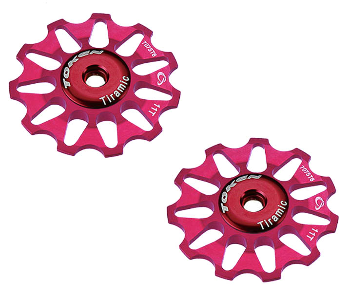 Ролики для суппорта 11Т, розовые, фрезеров AL7075, промп, 2шт. для велосипеда