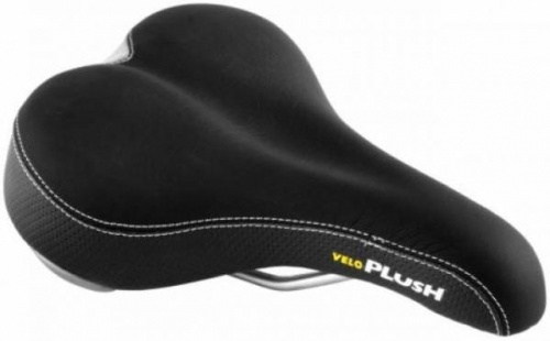 Седло женское, черное, бока пористые, передний и задний бампер серебристый, анатомическое. для велосипеда