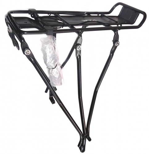  Багажник алюм 26", 3 ногий, сборный для дт,с прищепкой, внизу сварка, чёрный, VLX лого. для велосипеда