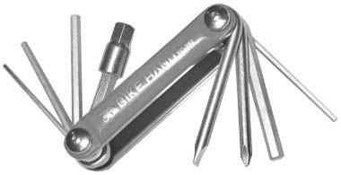 Ключи-шестигранники в ноже 2/3/4/5/6/8мм+2 отвёртки, серебристые. для велосипеда