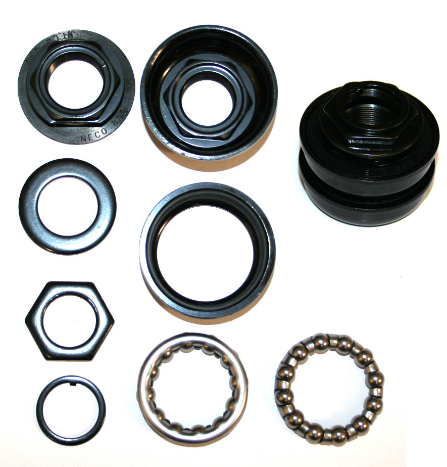 Каретки комплект для резьбового кривошипа ВМХ, (US стандарт), шарик подш, 11 деталей, черный.