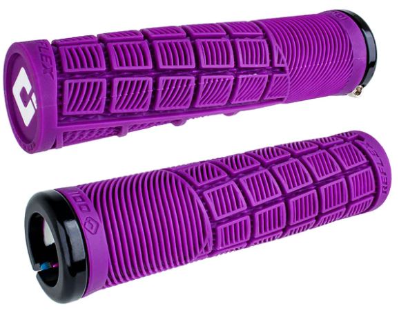 Грипсы 135мм, ø33.5мм, фиолетовые с 1 чёрным алюм lock-on и усиленным литым торцом, Medium компаунд.