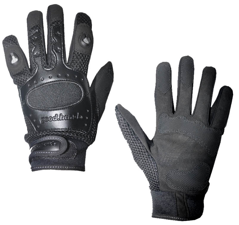 Перчатки полные, XXL, вентилируемые: верх-эластан с защит накладками, ладонь-микрофибра, чёрные.