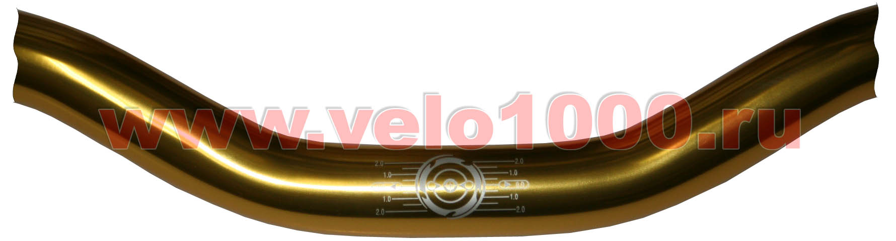 Руль алюм, Ø31.8х38х680мм, золотой, 2-тянутый 2.8/1.4мм AL6061. 
