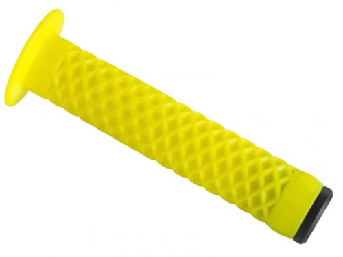 Грипсы 143мм, неон желтый, с фланцем, с пластик грипстопами. для велосипеда