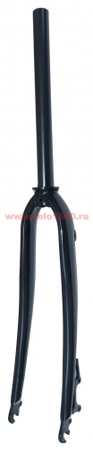 Вилка 27.5"/28", шток 1-1/8", нерезьбовая, для ДТ, штырь и перья cr-mo, черная. для велосипедов