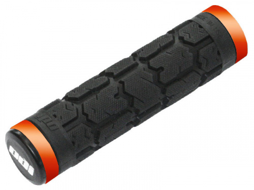 Грипсы 130мм, черные, с 2 оранжевыми алюм lock-on. для велосипеда