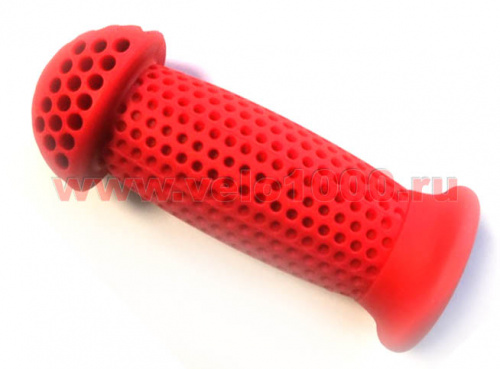 Грипсы детские 100мм резиновые красные с защитным ø40мм фланцем, без уп. для велосипеда