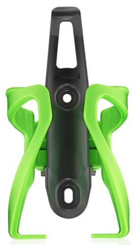 Флягодержатель пластик ABS, зелёный, с регулировкой диаметра фляги 60-73 мм, 70г. для велосипеда