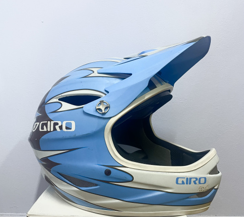 Шлем REMEDY, FULLFACE, бело-голубой, размер L. для велосипеда