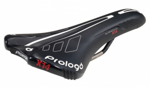Седло SCRATCH PRO X14, 260x134мм, рельсы T-IROX, чёрное с белым рисунком, база карбон, 212г. для велосипеда