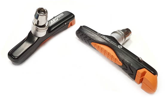 Колодки для V-brake картриджные черно-оранжевые, ABS-system. для велосипеда