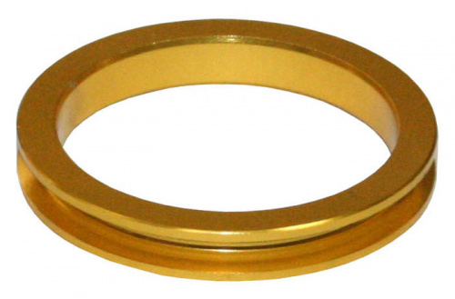Кольцо проставочное на рулевую колонку 1-1/8", "C" профиль, 5мм, золотое. для велосипеда