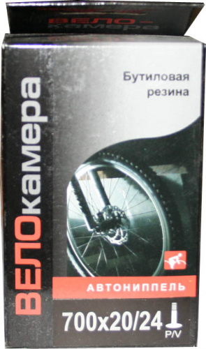 Камера 700x20/24мм, F/V, бутиловая, инд уп. для велосипеда